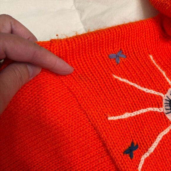 Vintage Peru Knit Kids Sweater Jacket Hoodie Zip Front 1980s - Picture 13 of 14